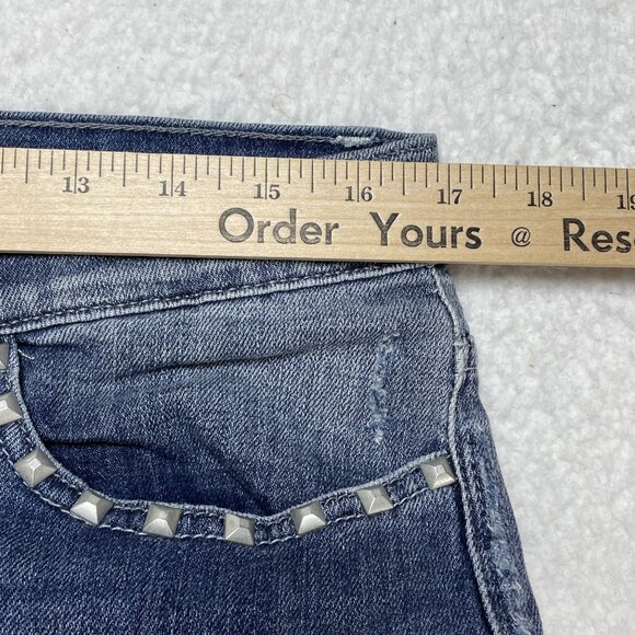 Rock & Republic Kasandra Bootcut Size 12 Mid Rise Blue Emrboidered Jeans 33x32 - Picture 7 of 14